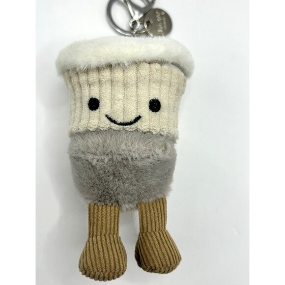 Jellycat Amuseables Coffee To Go Plush Bag Charm Clip Mini Cup 4" - Picture 2 of 6